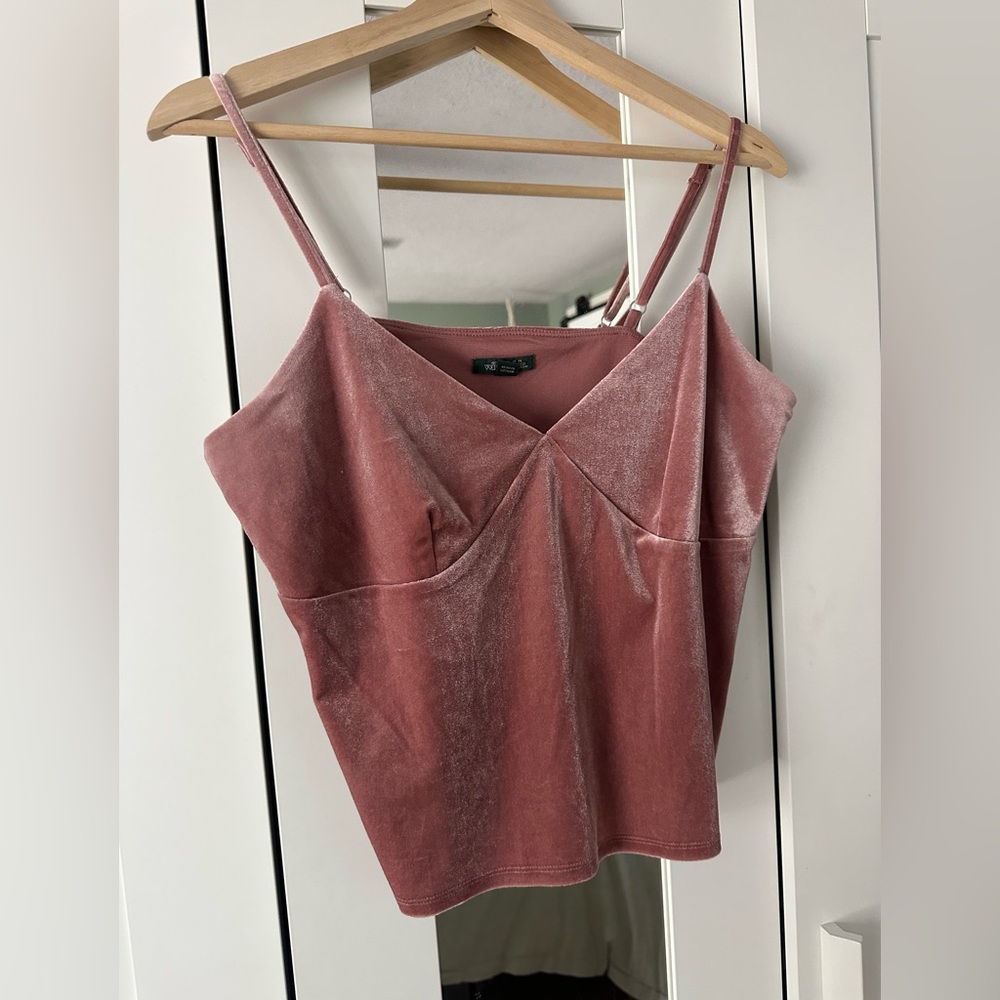wild fable Blush Rose Velvet Spaghetti Strap Cami
